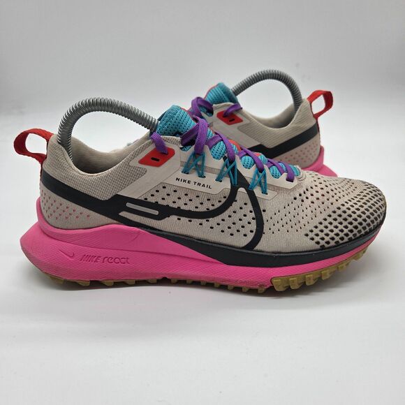 Nike React Pegasus Trail 4 Light Orewood Tan Running Shoes Women's Size 8.5 - Picture 1 of 8